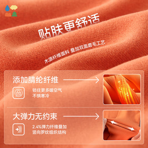【拼色儿童内衣套装】森林棠25冬季新款儿童撞色打底保暖内衣套装家居服80132401 商品图3