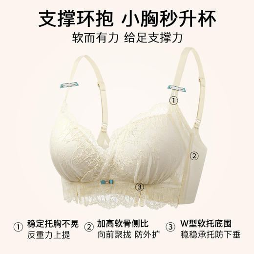 【298选3】A2-💟【70AB-85AB】【莫代尔桑蚕丝杯 小胸聚拢】性感蕾丝内衣聚拢收副乳调整型文胸  蜜糖甜梦 商品图1