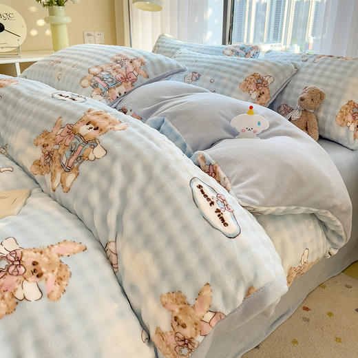 【YW】无忧购ins卡通亲肤舒适保暖牛奶绒柔软四件套（截单后3-5天发货) 商品图7