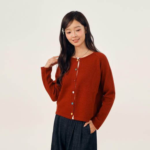 布条彩扣开衫毛衣-纪念日百货门店同款165496041 商品图0