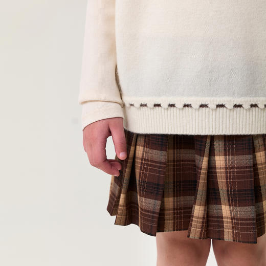 【100%绵羊毛】马克珍妮女童花边POLO领针织毛衣2025年冬装551889 商品图4