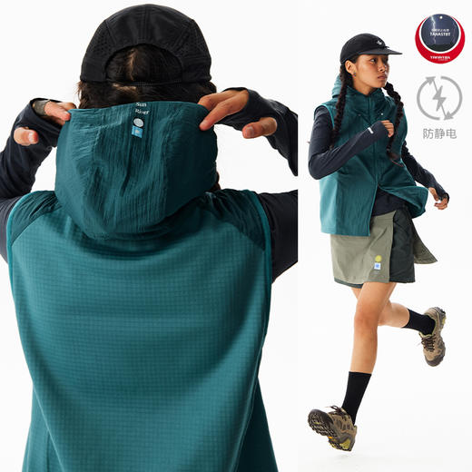 CryingCenter保暖锁温双拉连帽马甲秋冬轻量化运动跑步马甲 商品图1
