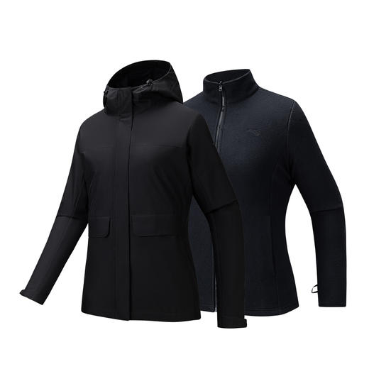 安踏抓绒内胆三合一外套女2025冬季新款夹克上衣两件套162547601 商品图1