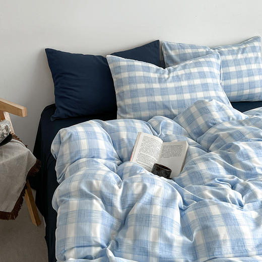 A类水洗棉条纹格子四件套，A类水洗棉材质，超柔软亲肤，9种花色可选 商品图13
