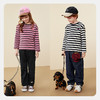 迷你巴拉男女童T恤吸湿排汗内里抓绒儿童条纹长袖2025冬新款 商品缩略图2