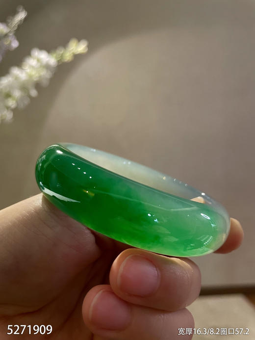 冰飘翠轮胎镯【5271909】圈口57.2~具体价格微信咨询 商品图2
