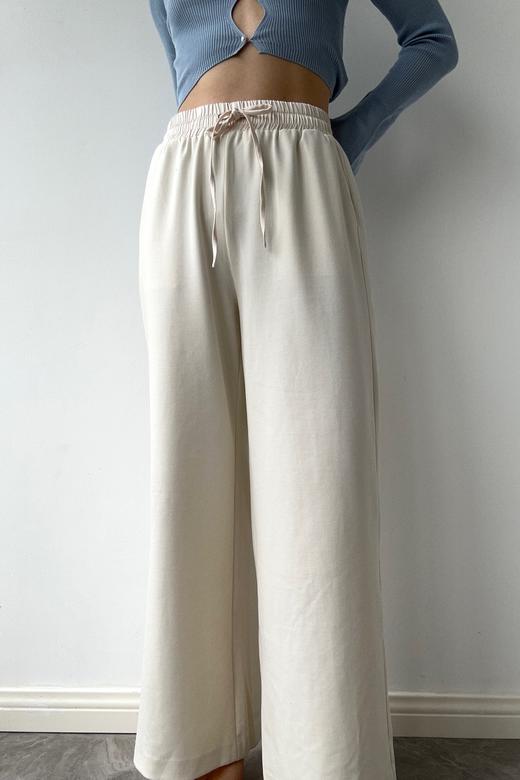 SIJIA｜AW2563 白色拼色腰头卫裤 商品图5