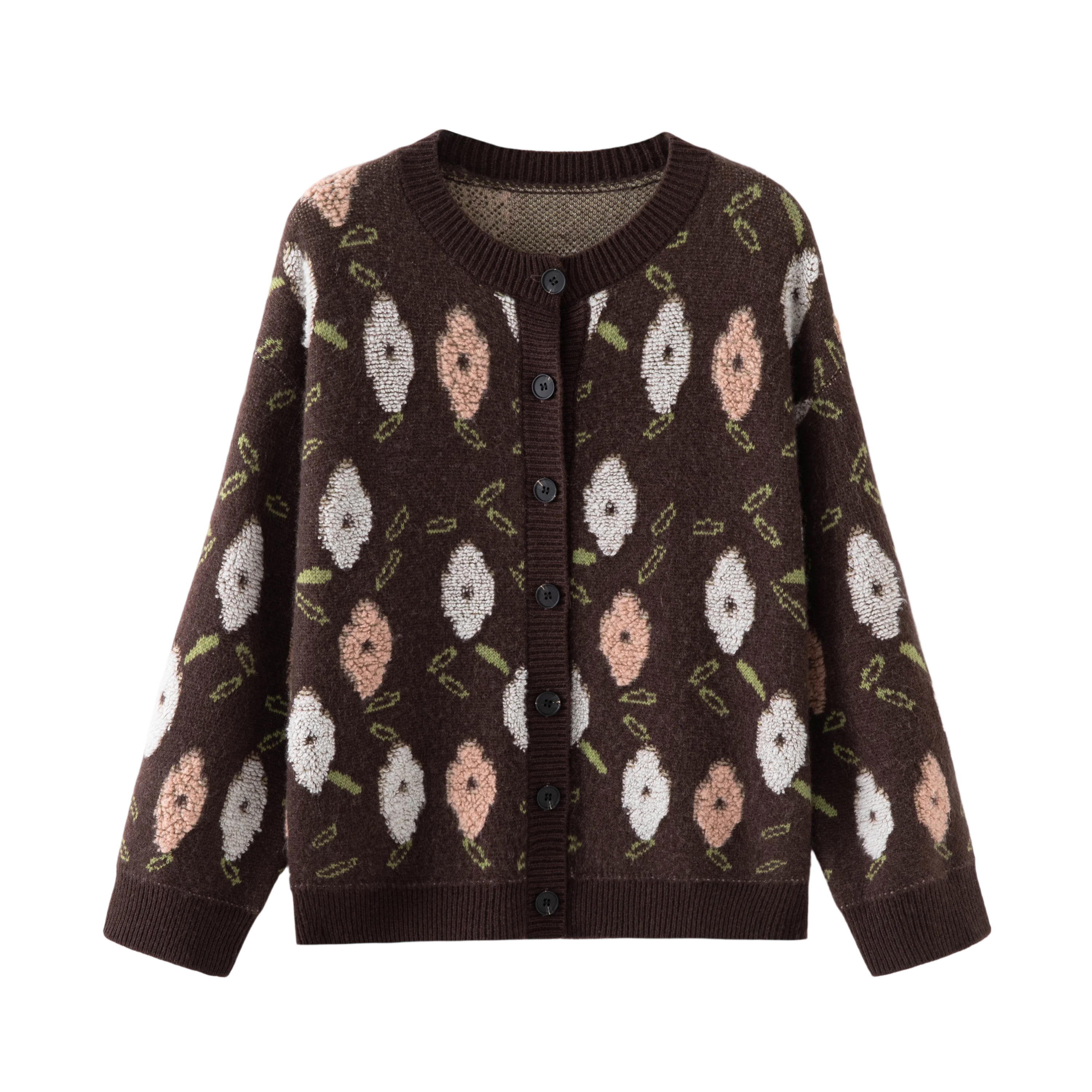 S·Y·C【莫奈之花】100山羊绒宽松花朵羊绒开衫上衣女CYR25114