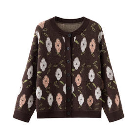 S·Y·C【莫奈之花】100山羊绒宽松花朵羊绒开衫上衣女CYR25114