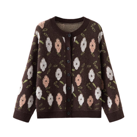 S·Y·C【莫奈之花】100山羊绒宽松花朵羊绒开衫上衣女CYR25114 商品图0