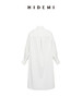 HIDEMI 不易皱清透极简大廓形oversize宽松剪刀领长款衬衫连衣裙 黑色/白色 商品缩略图6