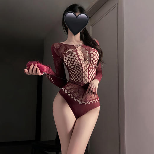 霏慕 辣妹风镂空提花连体网衣7565 情趣内衣性感诱惑 商品图7