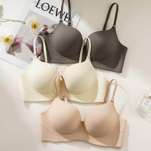 【小胸聚拢显大】无痕粉底液内衣女加厚馒头杯聚拢不空杯无钢圈笙歌雨落 商品图7