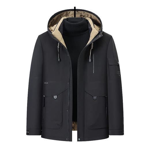 【DGD】大依优型大码男装冬季连帽羽绒服加厚时尚休闲商务防钻绒抗寒保暖加肥加大330斤 商品图3