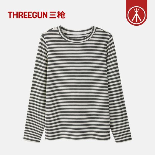 Threegun三枪 雪绒花彩条圆领女衫-T20081A01 商品图9