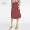 乔万尼2025新品复古烟熏红A字版型垂坠感显瘦半身裙ED3D239 商品缩略图1