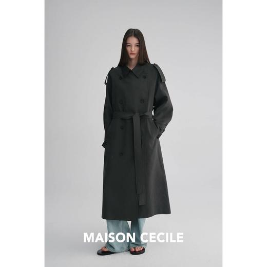 MAISON CECILE 两色|天丝羊毛抗皱垂感松弛廓形双排扣翻领长风衣 商品图2