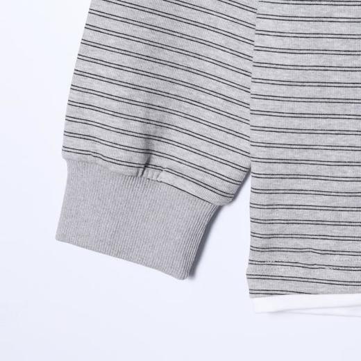 SDSA男士秋冬新款痞帅男装韩版拼接领口撞色条纹圆领卫衣百搭舒适 商品图4