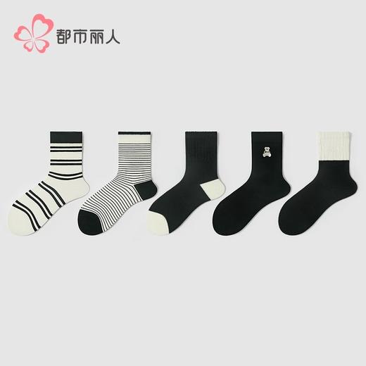 都市丽人袜子女士袜子精梳棉女袜子女中筒袜LCHDI2 商品图1