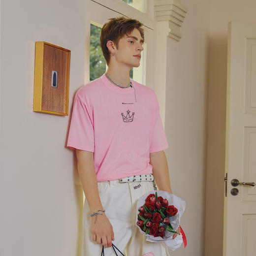 【陈立农联名】陈立农2025青春为名演唱会联名款IDEVERRAY新款高质量纯棉皇冠印花情侣装短袖T恤 商品图3