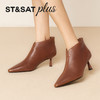 星期六优雅职场风尖头高跟短靴SSD4116568 商品缩略图4