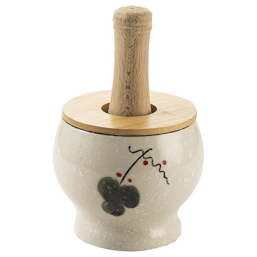 【跨境出口陶瓷捣蒜器】陶瓷捣蒜器捣药器捣蒜罐捣药罐配木棒捣碎罐压蒜器研磨器捣蒜泥臼 商品图12