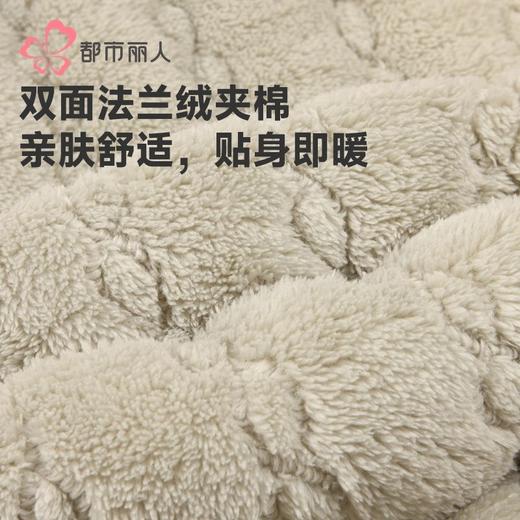 都市丽人女士睡衣女装法兰绒家居服长袖长裤加厚夹棉套装LHH1P3 商品图5