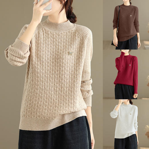 GYH 9267插肩袖毛衣保暖针织上衣 商品图0