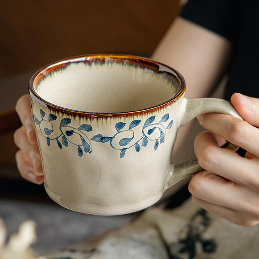【买1送1！跨境出口陶瓷水杯】漂亮喝水杯子复古花卉马克杯办公室咖啡杯陶瓷杯女士茶杯跨境出口 商品图4
