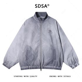 25122SDSA男士秋冬新款痞帅男装美式扎染印花字母拉链立领夹克外套百搭
