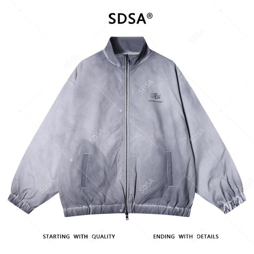 25122SDSA男士秋冬新款痞帅男装美式扎染印花字母拉链立领夹克外套百搭 商品图0