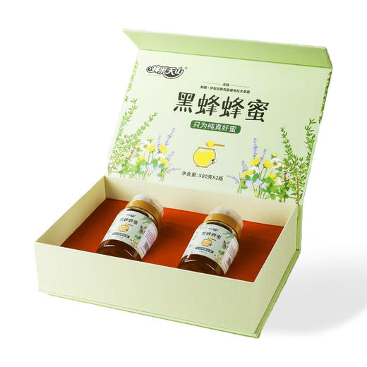 蜂采天山·新疆伊犁黑蜂蜂蜜礼盒 (纯真)500g*2瓶  O脂蜜 自然清香 甜而不腻 商品图0