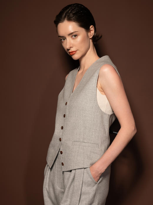Puree｜#0616 Undercover Vest 羊绒羊毛双面绒西装马甲 [  浅蓝 / 浅驼 / 浅灰 ] 商品图2