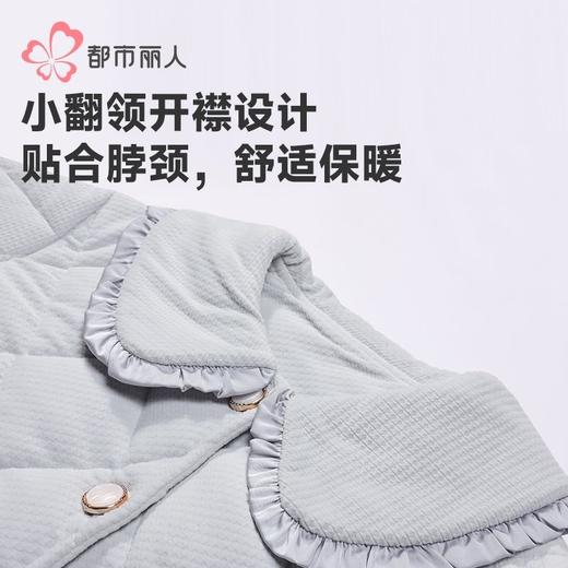 都市丽人睡衣海岛绒烂花女士家居服长袖长裤加厚夹棉套装LHH1N6 商品图5