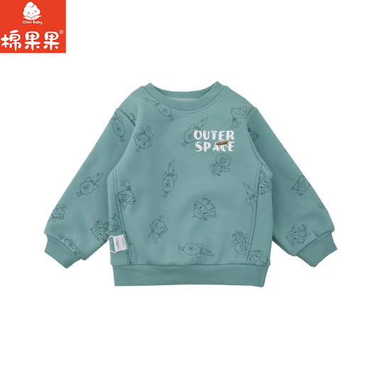 棉果果冬季新品男童复合奥利绒保暖加绒满印套头卫衣M412180425750 商品图1