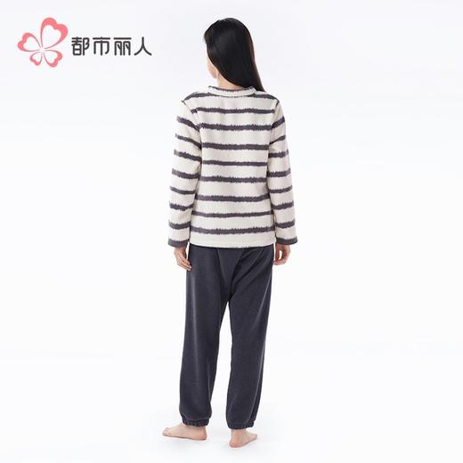 都市丽人睡衣男女可穿果粒绒睡衣家居服长袖长裤法兰绒套装LHH2P9 商品图3