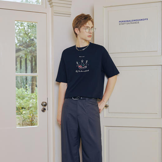 【陈立农联名】陈立农2025青春为名演唱会联名款IDEVERRAY新款王子皇冠印花高磅纯棉情侣装短袖T恤 商品图2