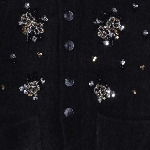 2716SDSA秋冬新款痞帅男装潮牌手工珠花装饰开衫翻领针织衫百搭毛衣 商品图3