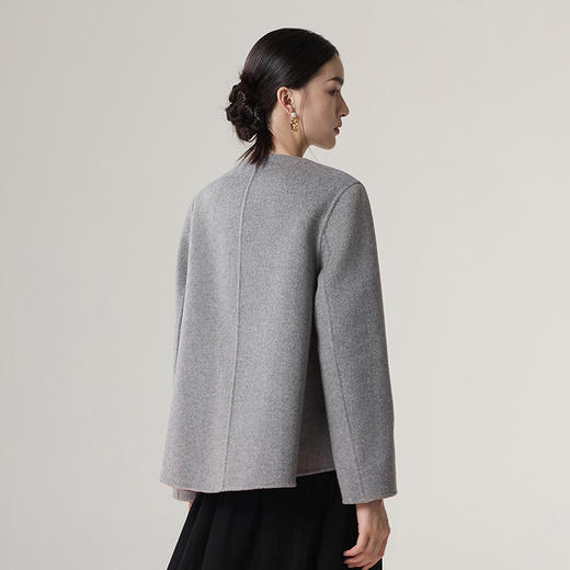 【林栖设计小店】绵羊毛双面呢外套双穿手钩花气质短款2025秋冬新款上衣女1954015 商品图4