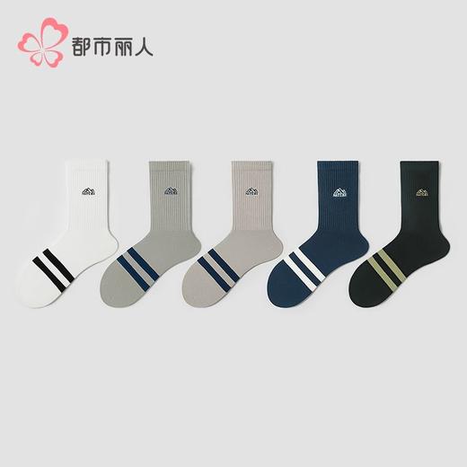 都市丽人袜子男士袜子精梳棉男袜子男士中筒袜FCHDE9 商品图1