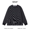 SDSA男士秋冬新款痞帅男装韩版拼接领口撞色条纹圆领卫衣百搭舒适 商品缩略图1