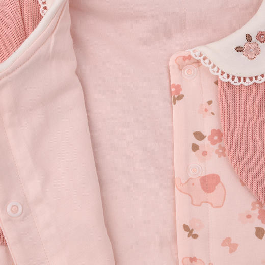 棉果果冬季新品女童可爱夹棉保暖加厚假两件爬衣夹棉连体衣M422722825745 商品图4