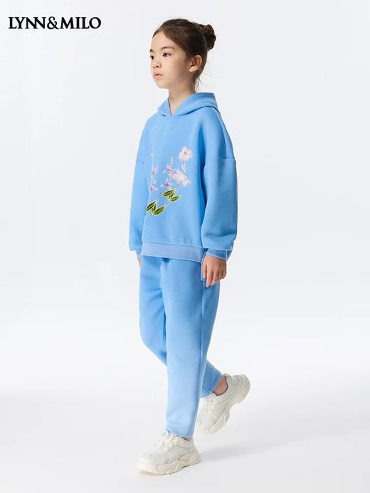 【春上新】8楼 LYNN&MILO琳麦罗蓝色六明治绣花宽松卫衣套装 商品图3