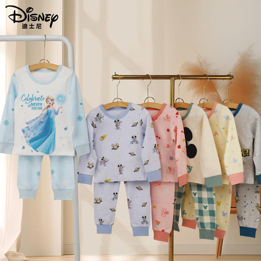 两套更划算【儿童睡衣丨儿童迪士尼纯棉秋季家居服套装】面料柔软舒适不扎肤，圆领罗纹领口穿脱不易变形，车线细密平整，弹力裤腰不束缚，更多款式可供选择，拍两套第二套可备注不同尺码 商品图1