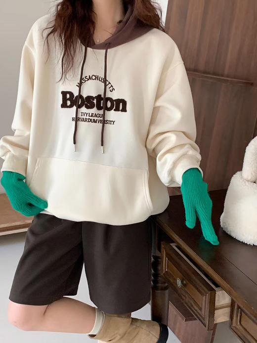 GZ毛巾绣字母撞色连帽卫衣(LH)(LD)-纪念日百货167096841 商品图5