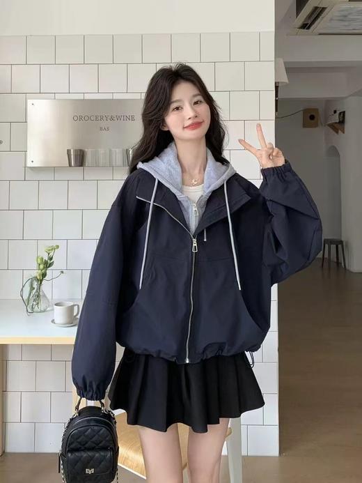 GZ假两件拼接拉链连帽外套(LH)(LD)-纪念日百货167100273 商品图3