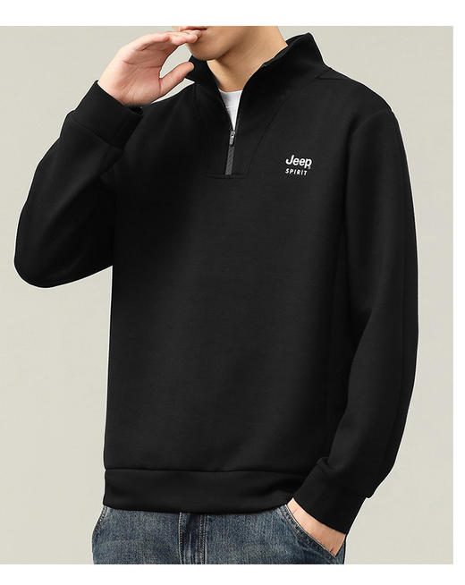 2025吉普/JEEP SPIRIT 男士【绣花logo】320g华棉半拉链卫衣春秋款，时尚百搭，高级感满满 商品图4
