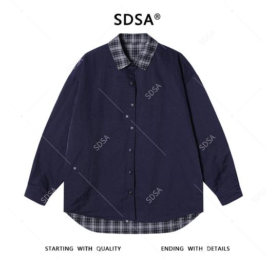 25015SDSA秋冬新款痞帅男装韩版拼接假两件衬衫动漫印花设计百搭衬衣 商品图1