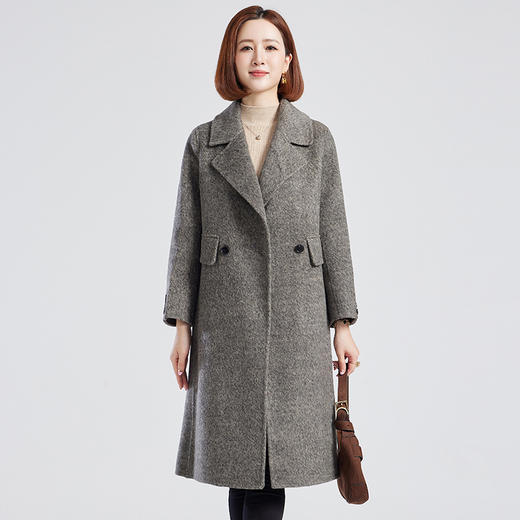 TC 2155112双面羊毛大衣宽松直筒慵懒气质羊毛呢外套 商品图1