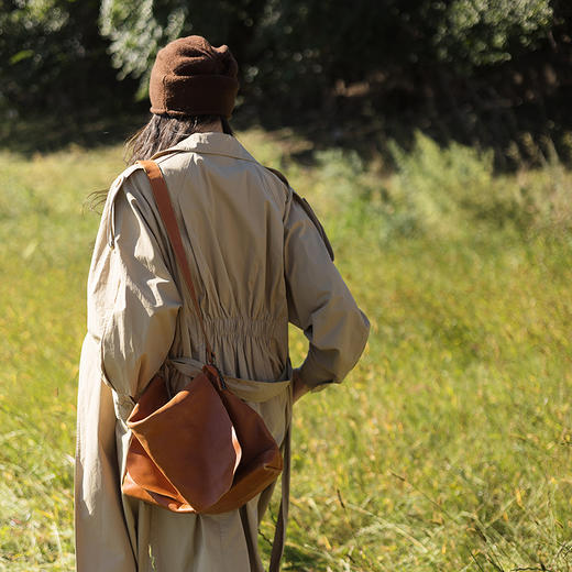 绽放647朵/经典双排扣宽松复古翻领长款风衣外套女松弛感气质大衣 商品图3